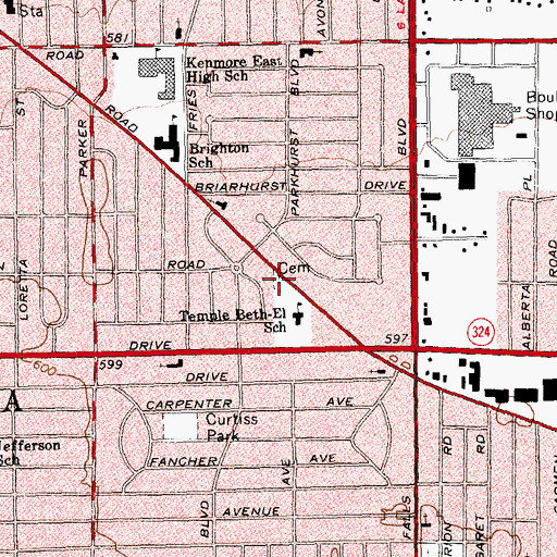Topographic Map of Werkley Cemetery, NY