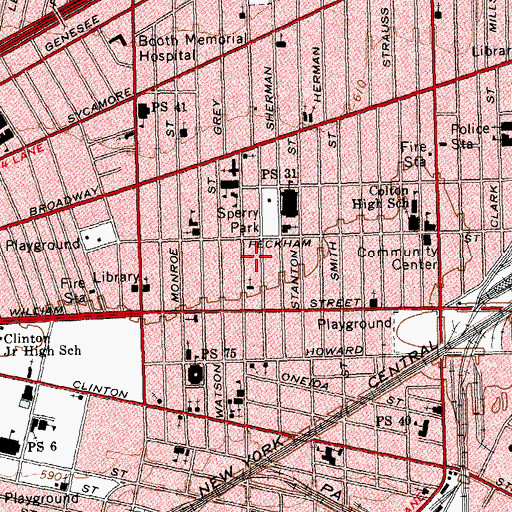 Topographic Map of Opportunity School (historical), NY