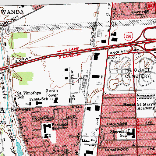 Topographic Map of Bell Airport (historical), NY
