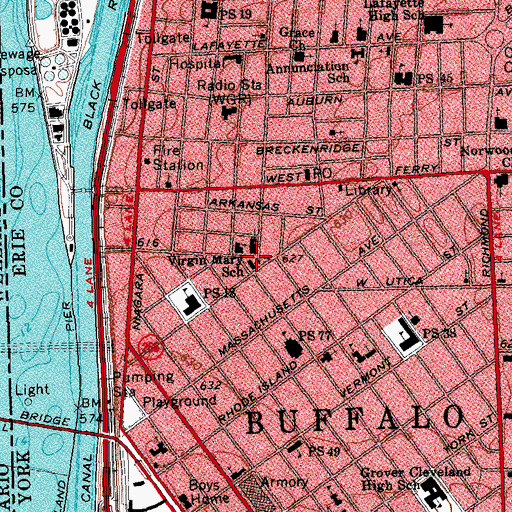 Topographic Map of Normal Park (historical), NY