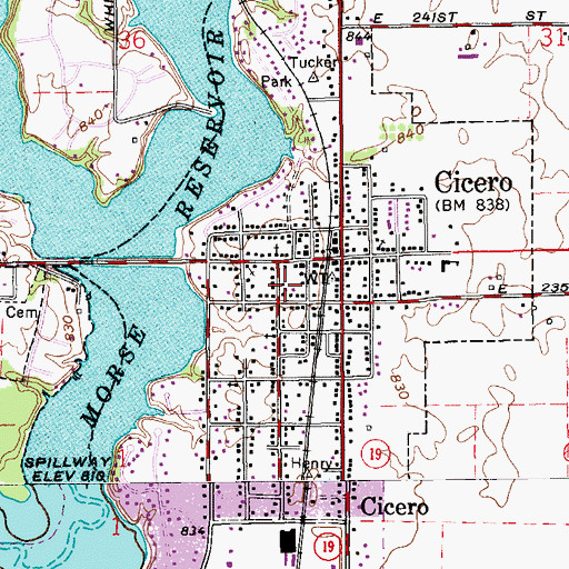 Topographic Map of Cicero Post Office, IN