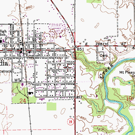 Topographic Map of Emanuel Lutheran Church, IN