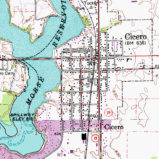 Topographic Map of Cicero Wesleyan Church, IN