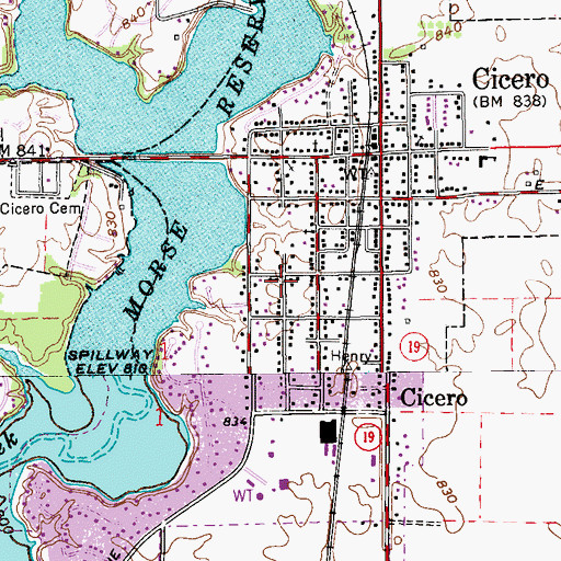 Topographic Map of Sacred Heart of Jesus Church, IN