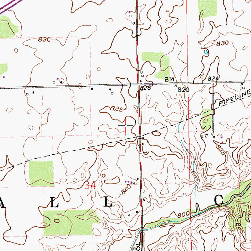 Topographic Map of Brooks Elementary School, IN