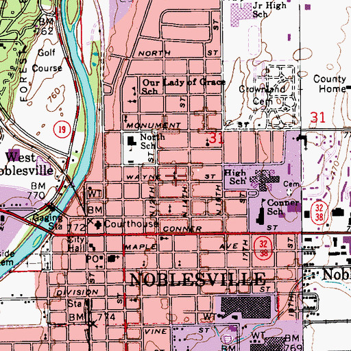 Topographic Map of Bible Holiness Church, IN