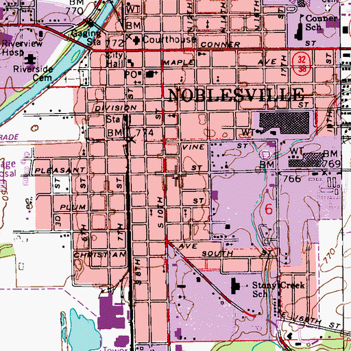 Topographic Map of Community Baptist Church, IN