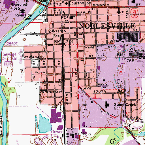 Topographic Map of Light of the World Christian Church, IN