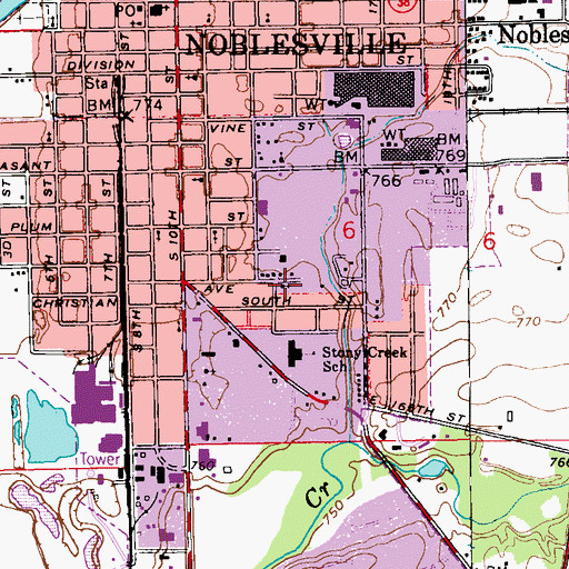 Topographic Map of Lighthouse Fellowship Church, IN