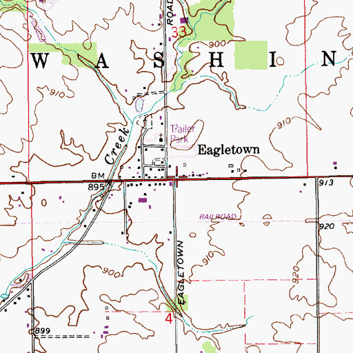 Topographic Map of Eagle Creek Evangelical Friends Church, IN