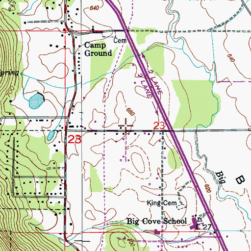 Topographic Map of Pickens Cemetery, AL