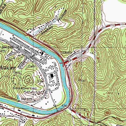 Topographic Map of Jim Ward Branch, KY