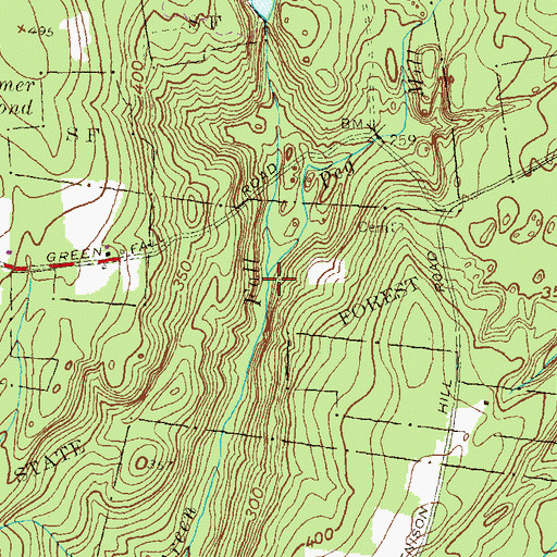 Topographic Map of Peg Mill Brook, CT
