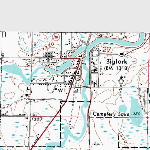 Topographic Map of Bigfork (historical), MN