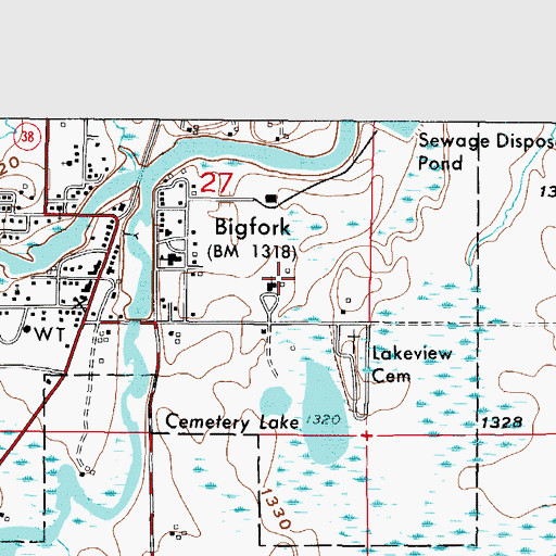 Topographic Map of Our Lady of Snows Catholic Church, MN