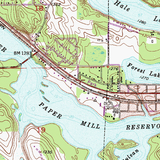 Topographic Map of Grand Rapids Wayside Park, MN