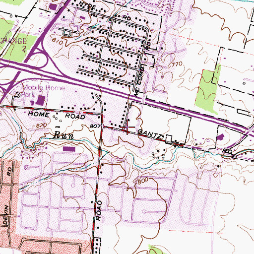 Topographic Map of Homeland Church, OH