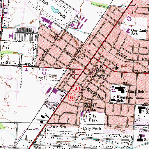 Topographic Map of Faith Believing Word Center, OH