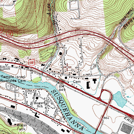 Topographic Map of Acre School (historical), NY