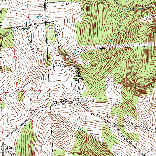 Topographic Map of Treadwell School (historical), NY