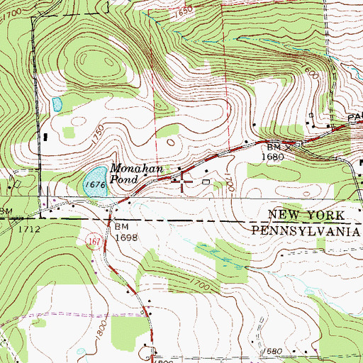 Topographic Map of Turkey Lane School (historical), NY