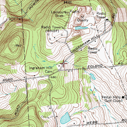 Topographic Map of Ingraham Hill School (historical), NY