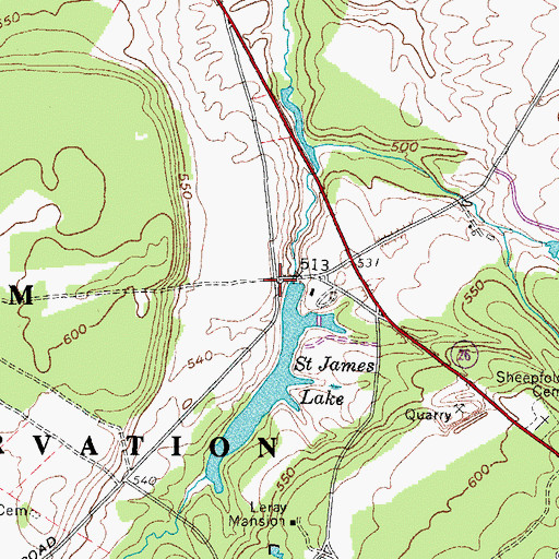 Topographic Map of La Raysville (historical), NY