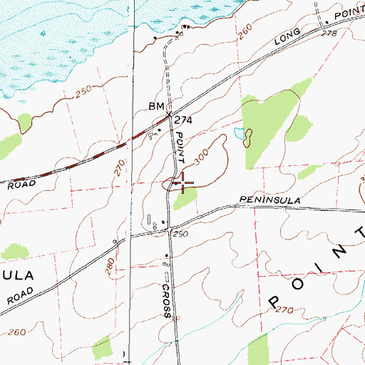 Topographic Map of Four Corners School (historical), NY