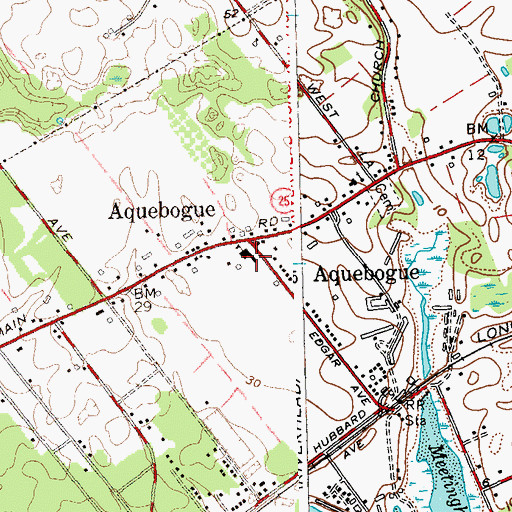 Topographic Map of Aquebogue Elementary School, NY