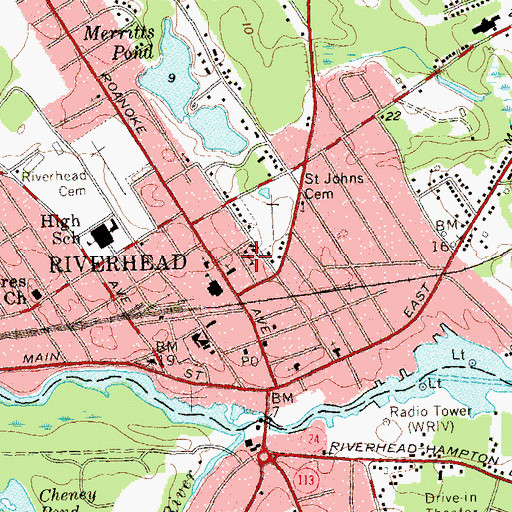 Topographic Map of Saint John The Evangelist School, NY