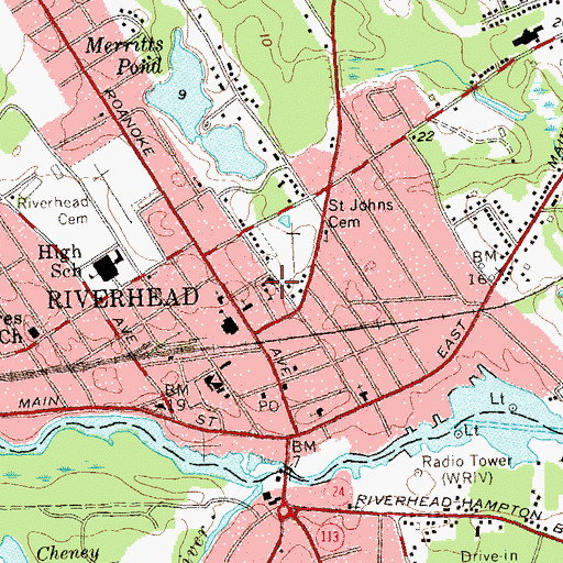 Topographic Map of Saint John The Evangelist Roman Catholic Church, NY