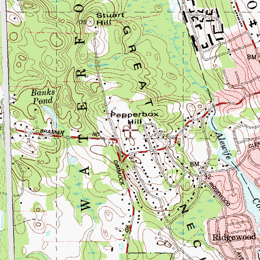 Topographic Map of Pepperbox Hill, CT