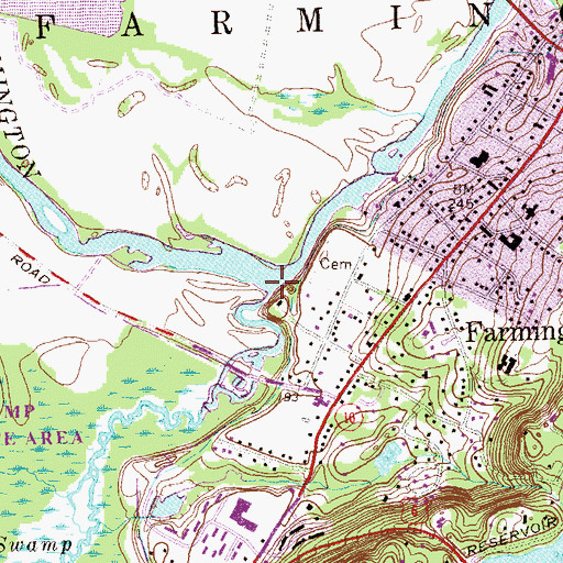 Topographic Map of Pequabuck River, CT