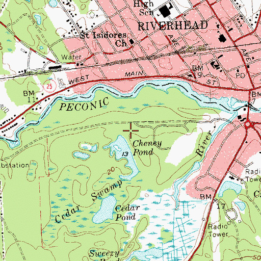 Topographic Map of Suffolk County Jail, NY