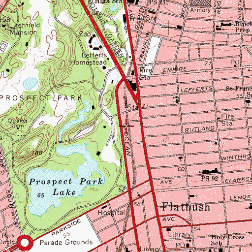 Topographic Map of John Hus Moravian Church, NY