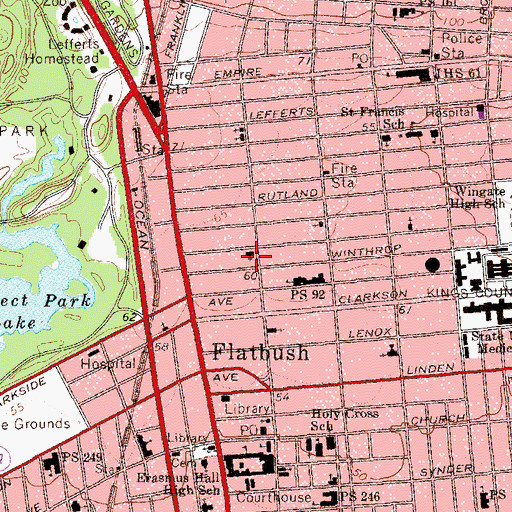 Topographic Map of Church of the Evangel, NY