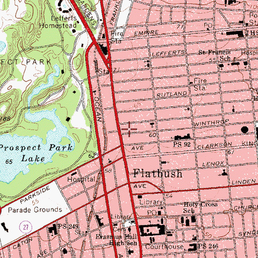 Topographic Map of Midwood Hospital (historical), NY