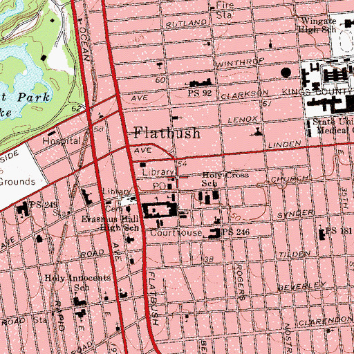 Topographic Map of Congregation Young Israel of Prospect Park, NY