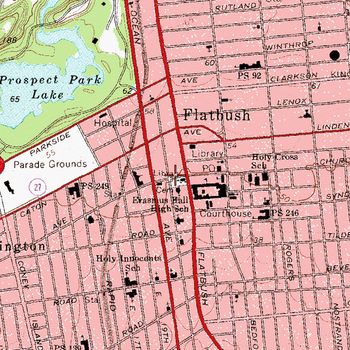 Topographic Map of Kenmore Theatre (historical), NY