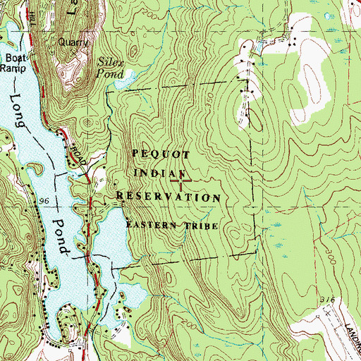Topographic Map of Paucatuck Eastern Pequot Reservation, CT