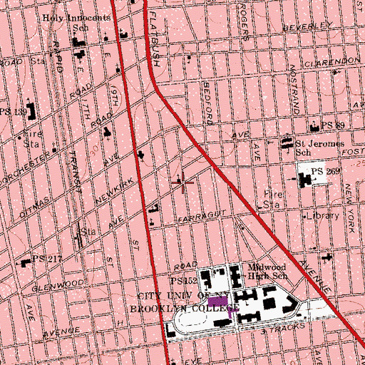 Topographic Map of Flatbush Church of the Redeemer, NY