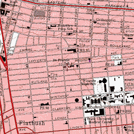 Topographic Map of Saint Francis of Assisi Church, NY