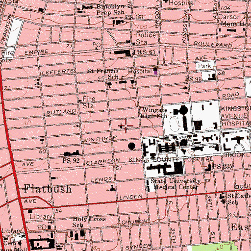 Topographic Map of Saint Gabriels Episcopal Church, NY