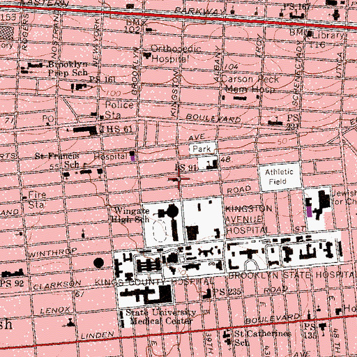Topographic Map of Roman Catholic Church of Saint Blaise, NY