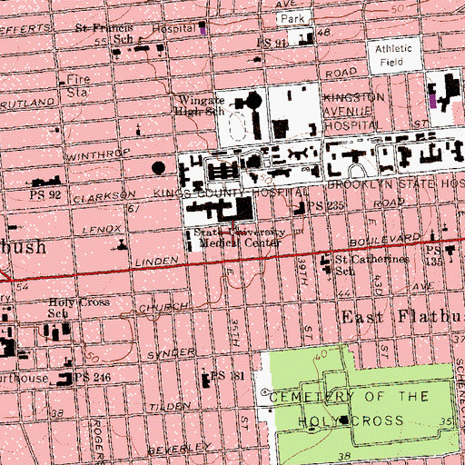 Topographic Map of Sutton Hall, NY