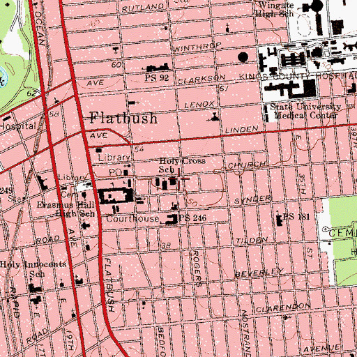 Topographic Map of Church of the Holy Cross, NY