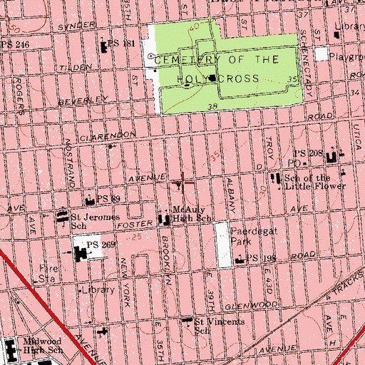 Topographic Map of Saint Paul's United Methodist Church, NY