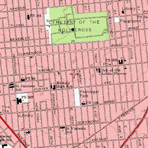 Topographic Map of Bethany Methodist Home for the Aged, NY
