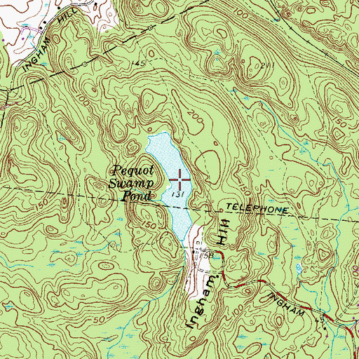 Topographic Map of Pequot Swamp Pond, CT
