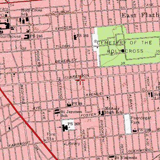 Topographic Map of Clarendon Road Church of the Christian Missionary Alliance, NY